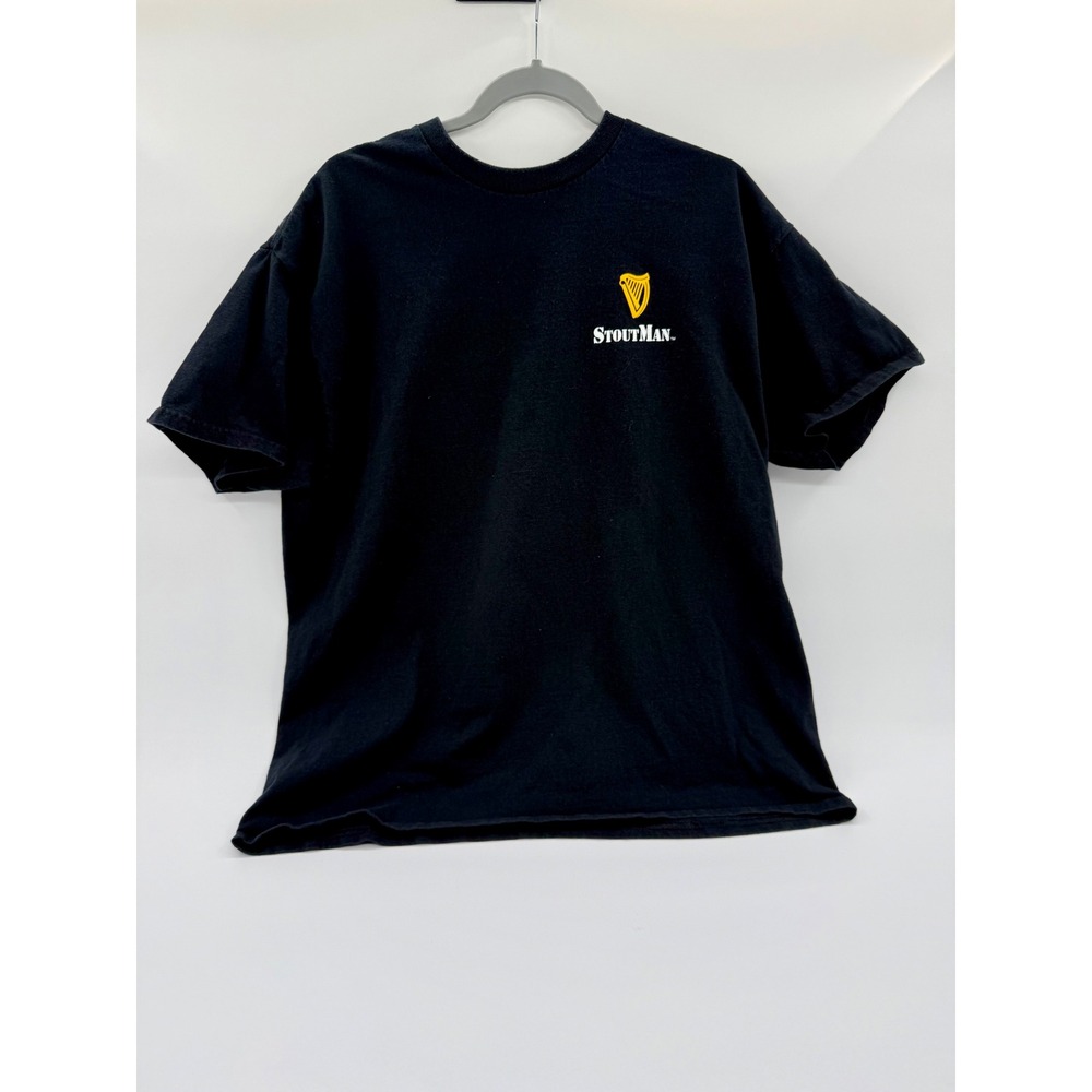 Guinness StoutMan Graphic T-Shirt Mens Black Short Sleeve Brewery Beer Tee‎ XL